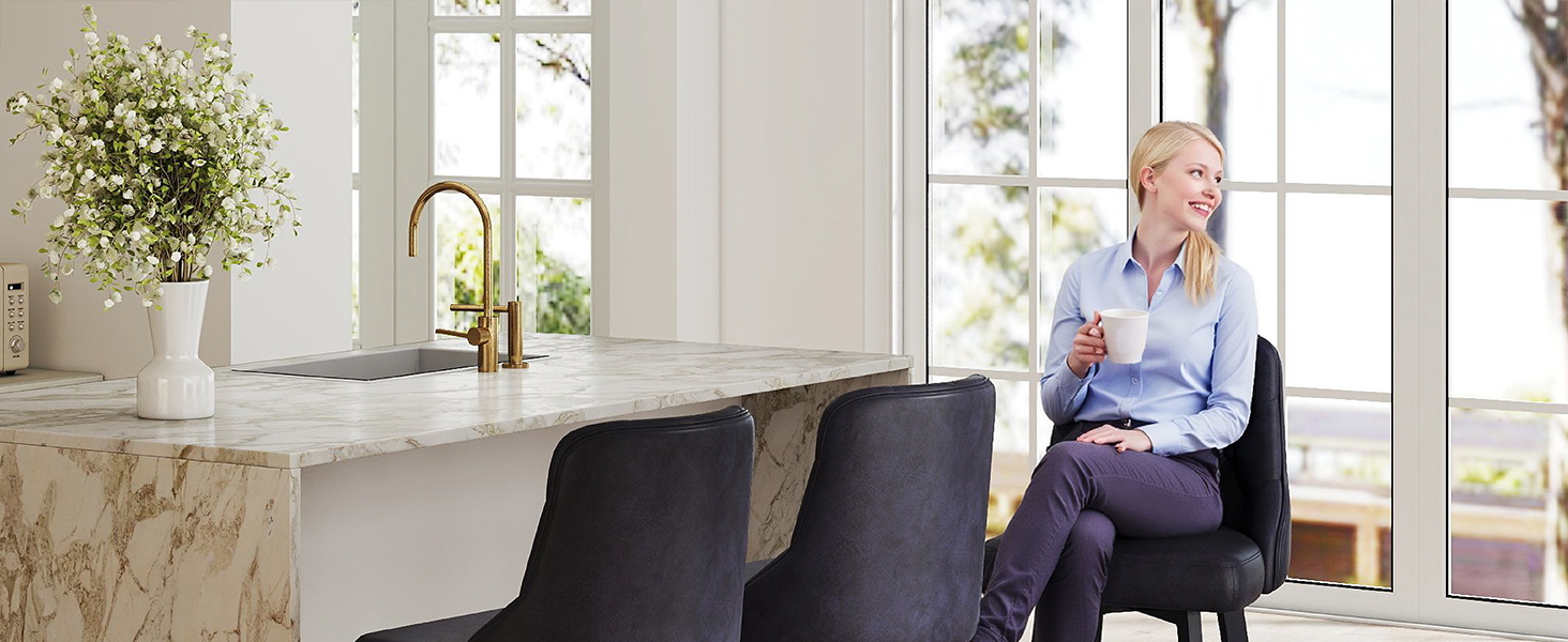 Барні стільці Youhauchair 2 шт., Чорні, регульовані, з підніжкою, 66.5 см, 150 кг