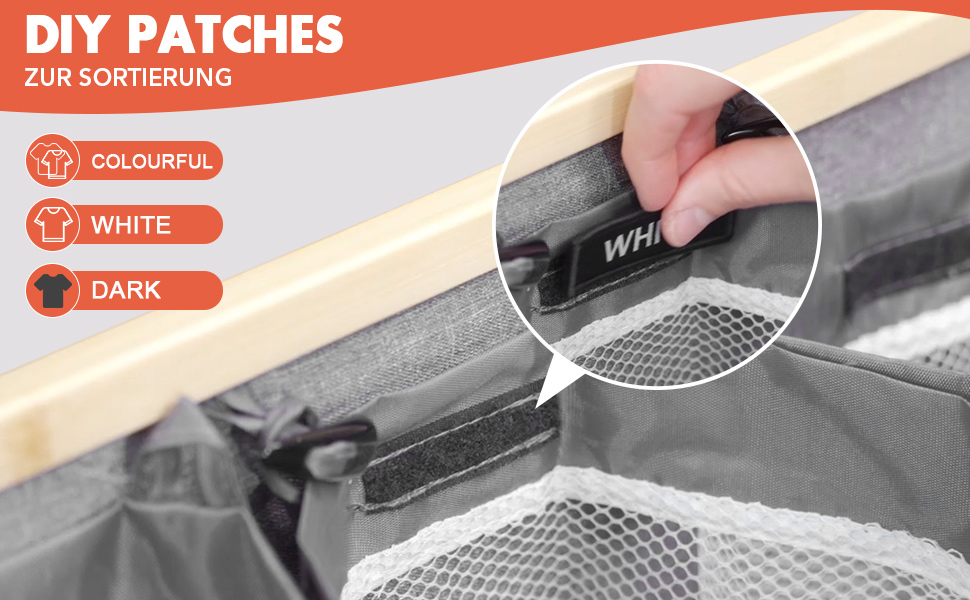 Кошик для білизни Southgate 145L з 3 відділеннями та кришкою, сірий