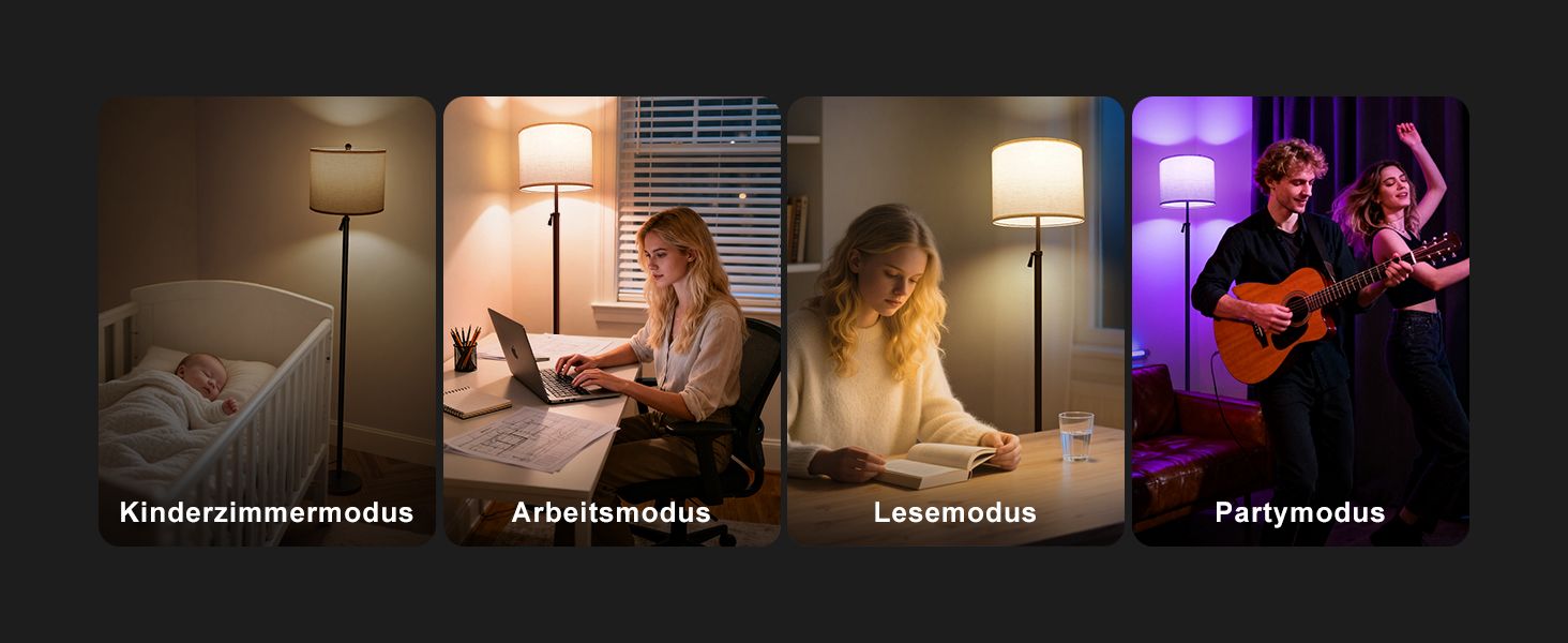 Світлодіодна торшер DUSKTEC RGB для вітальні, смарт-лампа з димером, керування через APP, тепле та холодне біле світло, 10W, 1200LM, регульована висота