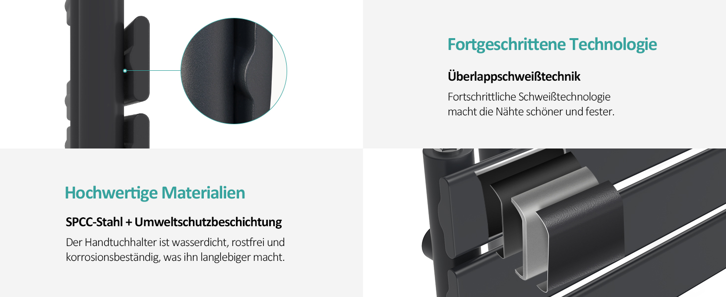 Електричний рушникосушар EMKE з термостатом, 1320x400 мм, 600W, Антрацит