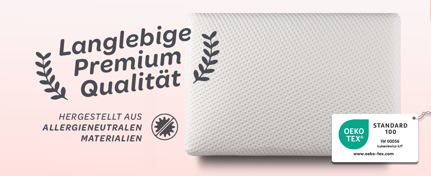 Ортопедична подушка для шиї Dunlopillo з ефектом пам'яті (Memory Foam), ергономічна підтримка при болях у шиї, 55x35x11 см