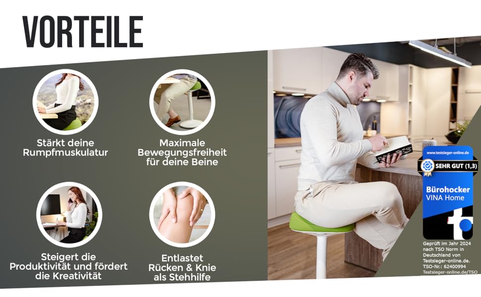 Офісний стілець ZIP SH-01 Graphitblau: ергономічний, регульована висота (58-83 см), знімний чохол, сертифікат IGR