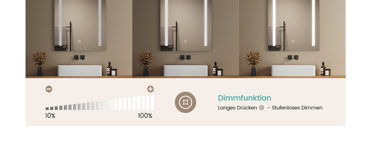 Дзеркало для ванної кімнати EMKE з підсвічуванням 60x80 см, 2 кольори світла, антизапарник, IP44, LED, сенсорний вимикач