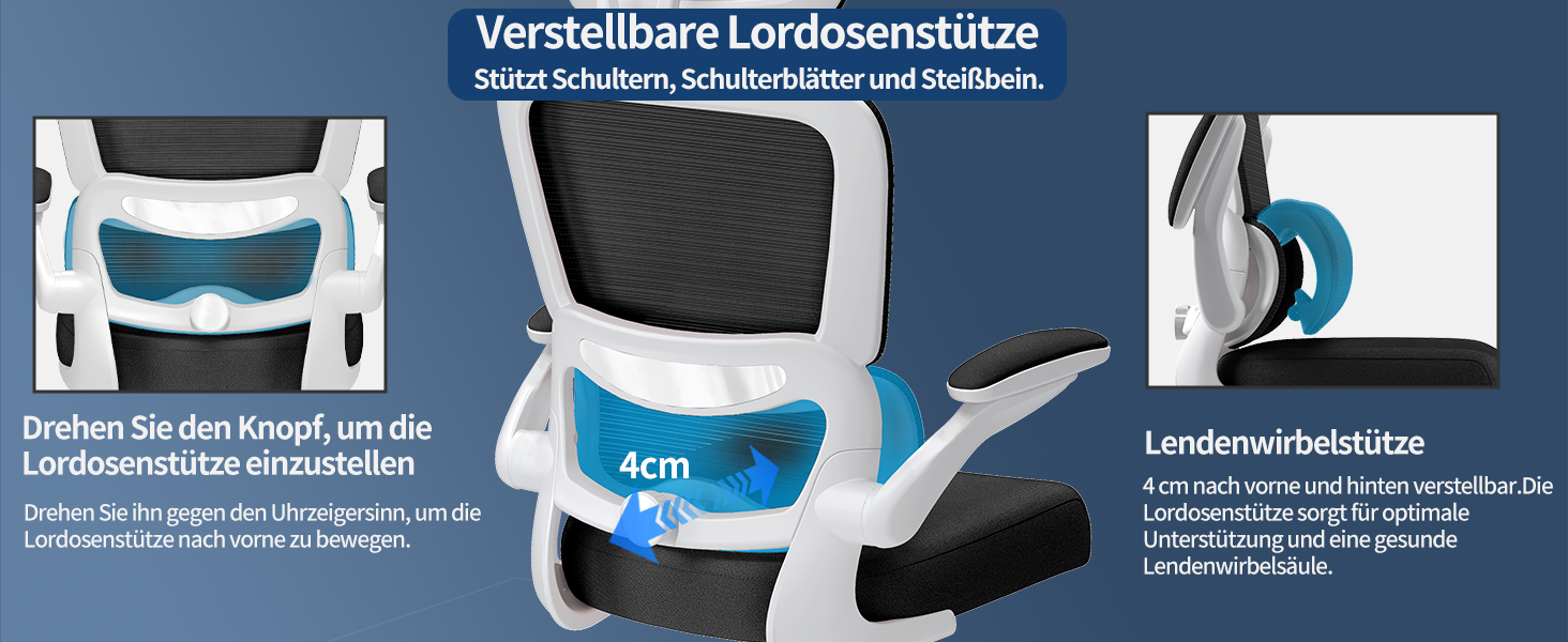 Ергономічне крісло TRALT для офісу з регульованою поперековою підтримкою та підголівником. Ігрове крісло, офісне крісло, крісло для дому, крісло для великих людей, 150 кг, біло-чорне