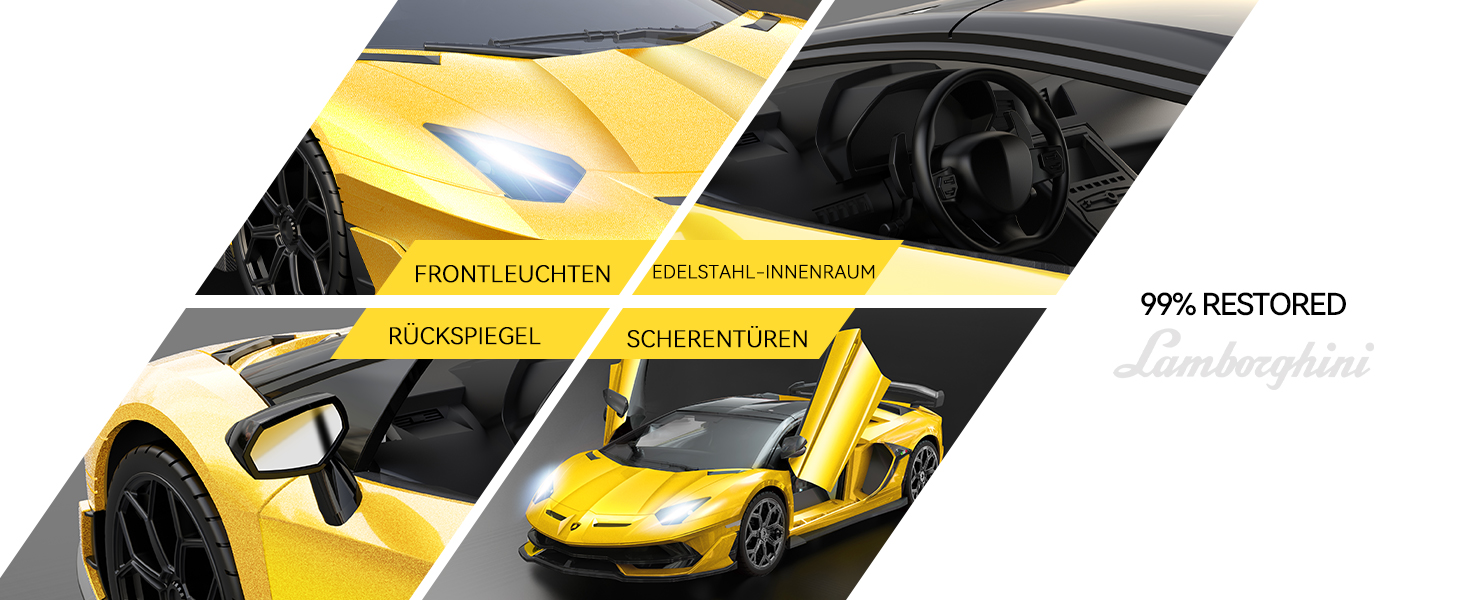Радіокерований автомобіль Lamborghini 2.4GHz, офіційна ліцензія, жовтий колір - іграшка для хлопчиків та дівчаток, подарунок на день народження