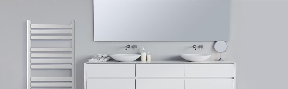 Електричний нагрівач для ванної Cecotec ReadyWarm 9050 Twin Towel – 500W, 2 режими, LED, IP24, 55x4x102 см