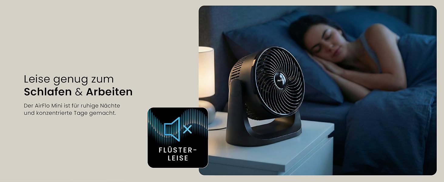 Pro Breeze AirFlo Mini Настільний Вентилятор: Тихий Турбо Вентилятор з 3 Швидкостями, Нахилом 90° та Потужним Потоком Повітря 4.2 м/с, Компактний для Офісу, Спальні та Дому (Чорний)