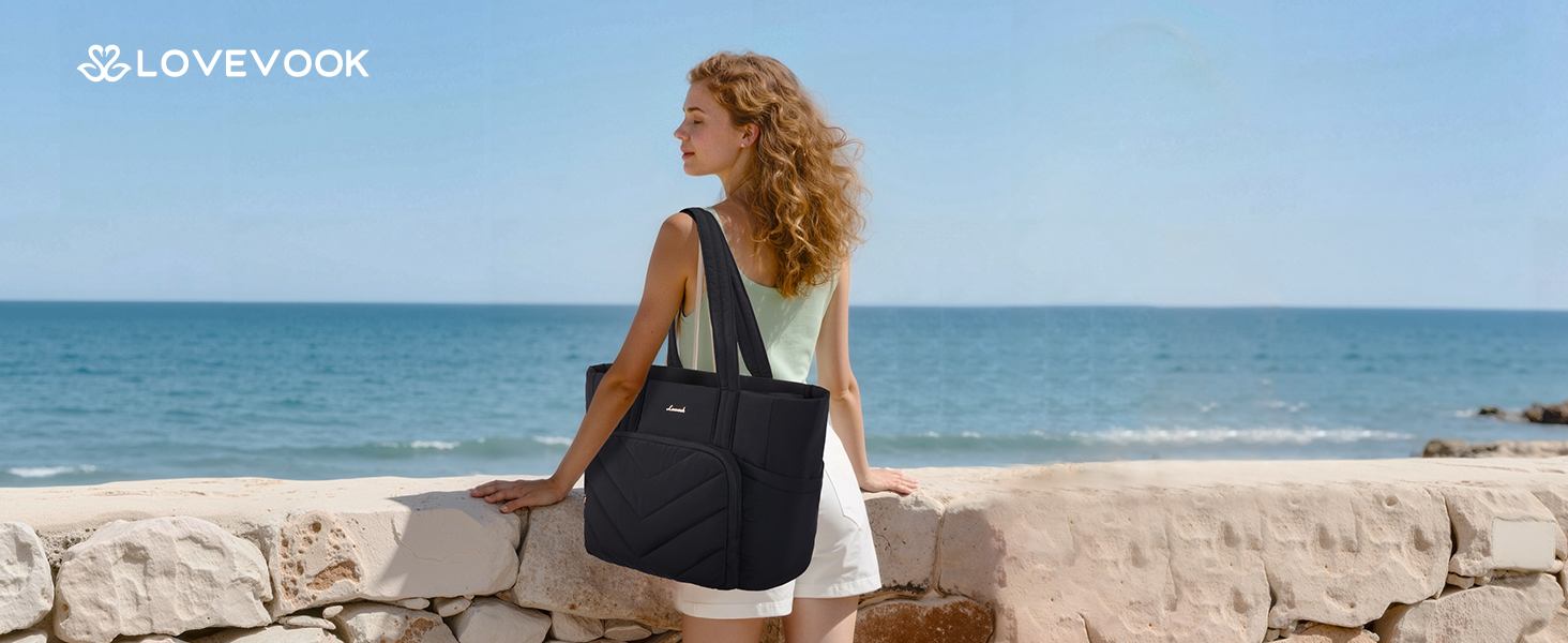 LOVEVOOK Сумка-шопер для жінок, велика, легка, торбинка-шопер, 15.6