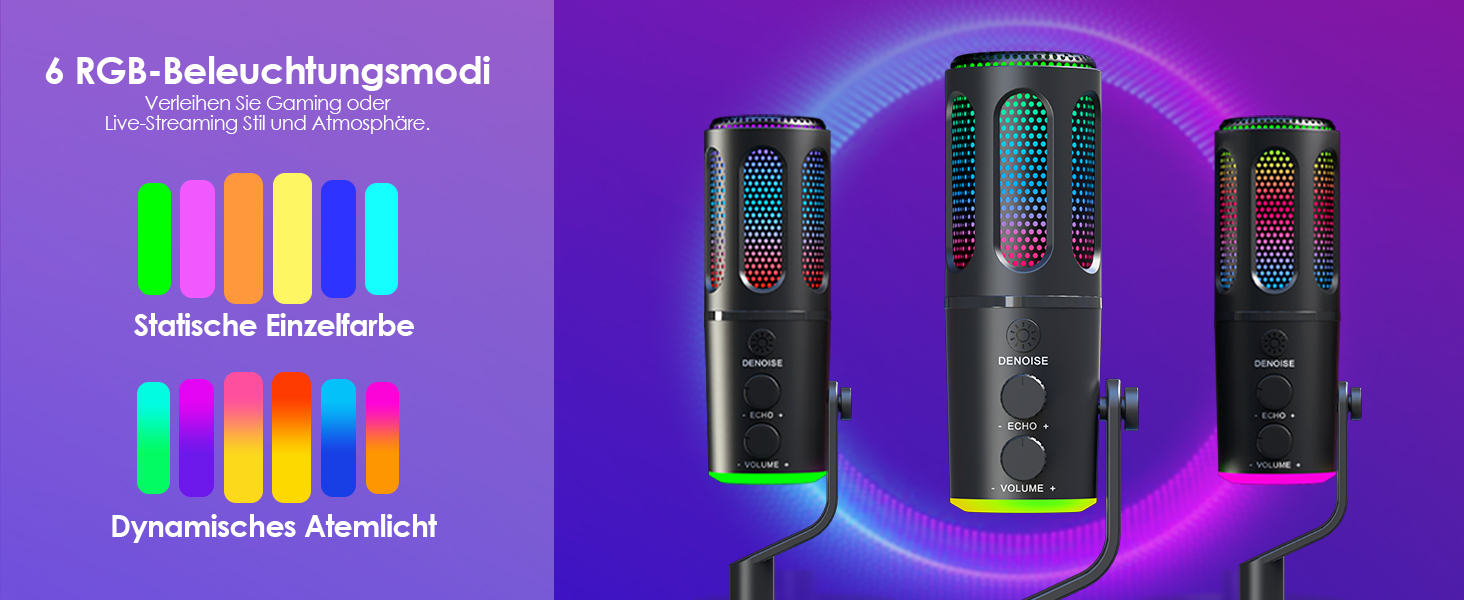 USB мікрофон LENTION: конденсаторний мікрофон для геймінгу, стримінгу, подкастів та караоке. Підходить для ПК, Mac, PS5, PS4, телефону. Plug & Play, кардіоїдний, з USB кабелем 1.8м