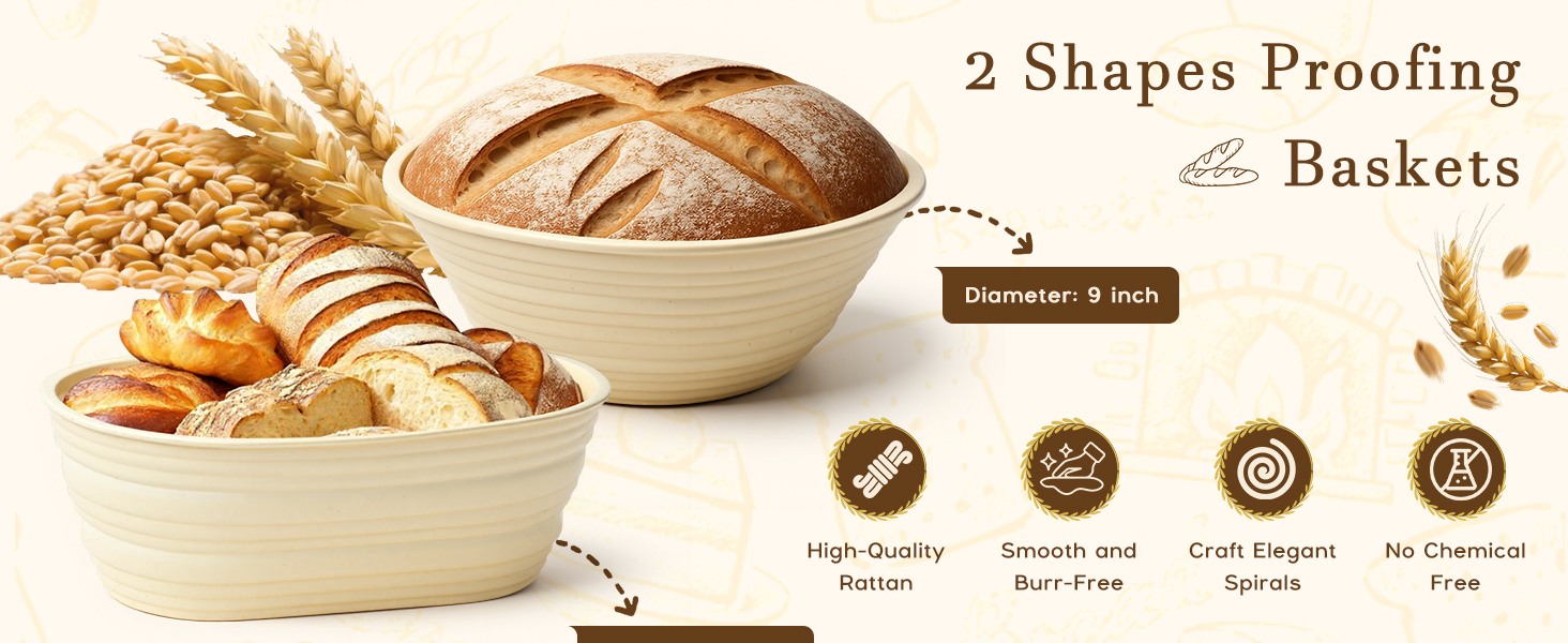 Набір для закваски з 19 частин: 2 гнізда для бродіння з силікону (23см та 25см), скляна тара для закваски, аксесуари для випічки, подарунок для початківців та професіоналів