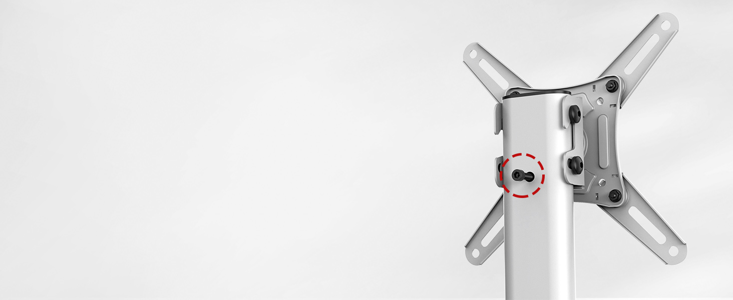 Підставка для телевізора мобільна з дерев'яною основою, поворотна, 19-42 дюйми, біла, до 20 кг, VESA 200x200 мм