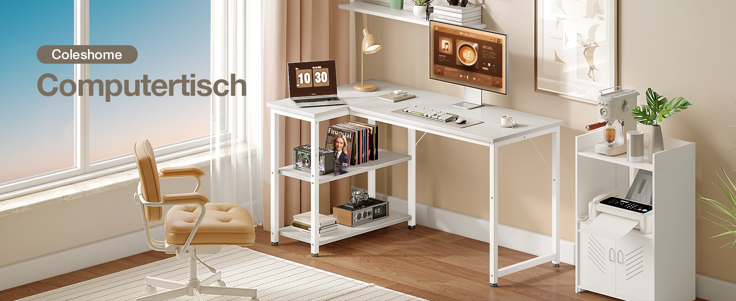 Ігровий стіл Coleshome, кутовий, з обертовим ящиком, 120x70 см, білий