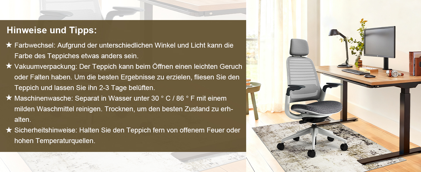 Килимок для підлоги під стілець для твердої підлоги Бохо, килимок під стіл для твердої підлоги, антиковзний килимок для офісного стільця (90x120 см, Тауп)