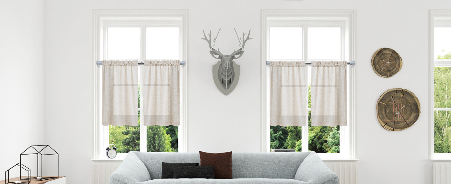 Штанга для штор без свердління AIZESI 113-197 см, телескопічна, для душу/ванної, регульована, діаметр 22 мм, срібна