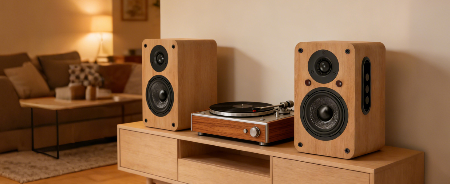 LONPOO LP-42S/LP-42X-YELLOW: Компактні Bluetooth колонки з USB, AUX та виходом для навушників | 30W, 3-дюймовий динамік, дерев'яний корпус