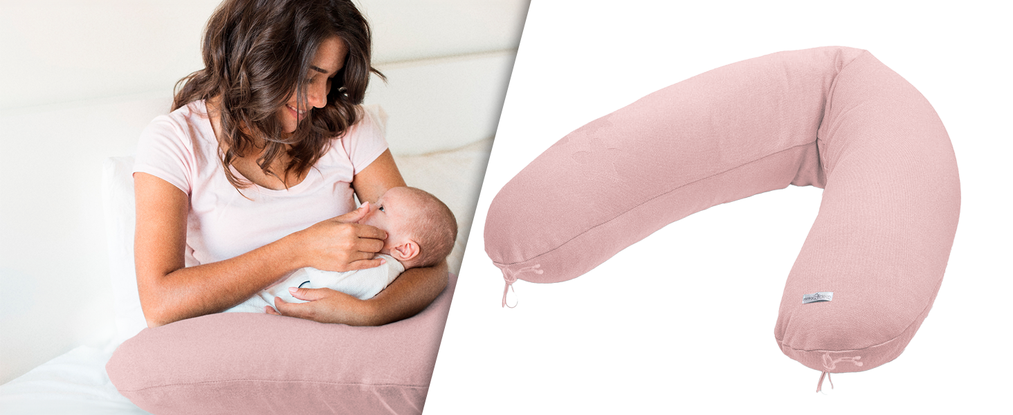 Подушка для годування Stillkissen XXL з органічної бавовни та наповнювачем з капоку | велика подушка для годування та пляшечки | вагітна подушка для сну на боці | антиалергенна та тиха | 190x30 см, кремовий колір, перкал