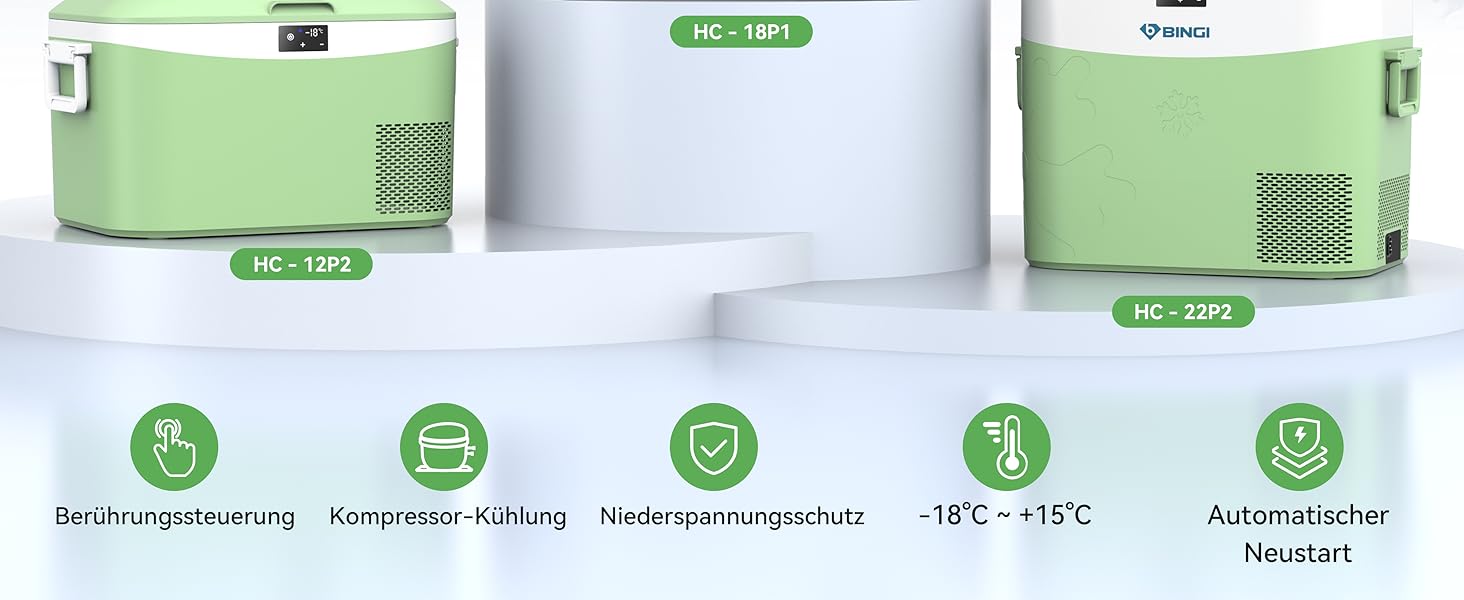 Автохолодильник BINGI 18л портативний 12/24V та 230V, термобокс для авто, кемпінгу, дому (від +15°C до -18°C)