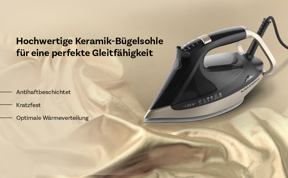 Праска ETA Super Steam II I 3000 Вт з керамічною підошвою, 200 г/хв, Anti-Kalk, 450 мл, 3 м, автовимкнення