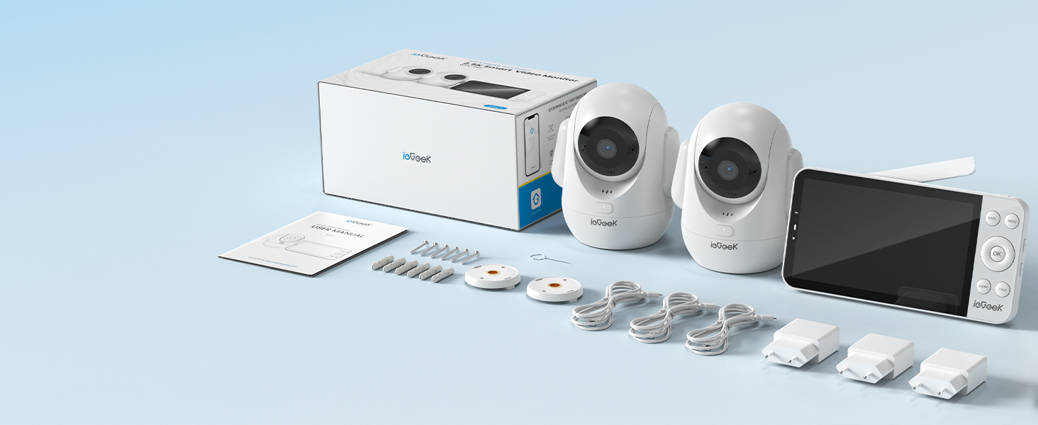 Радіоняня ieGeek з камерою 2.5K/4MP, 5.5