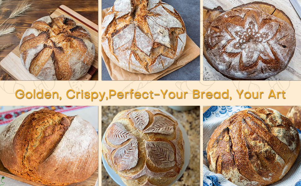 Набір для приготування закваски: кошик для бродіння (Banneton), скляна тара, ніж для хліба (Bread Lame), скребок для тіста, скребок-лопатка та силіконовий хлібний гребінець