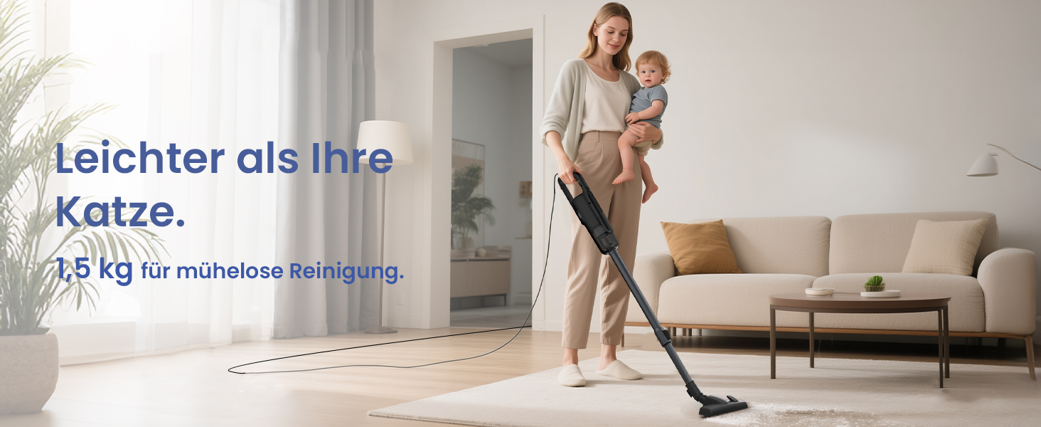 Версолайф C8PRO - пилосос з кабелем, 30000Pa/600W, 6-в-1, для твердих поверхонь, килимів та шерсті тварин, чорний