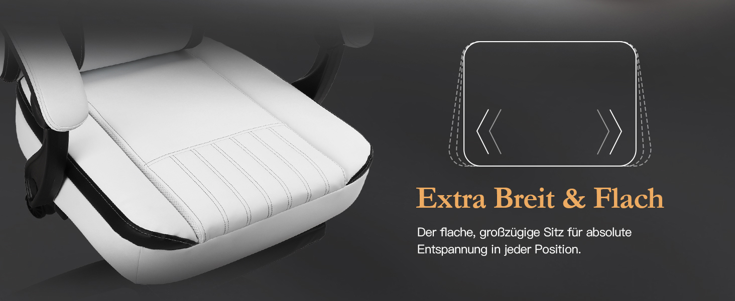 Ігровий крісло Dowinx з дихаючого PU-шкіри, з підніжкою, масажем, підтримкою попереку, велике та високе, ергономічне, з кишеньковим пружинним подушками, для дорослих та підлітків (Чорний та Золотий)