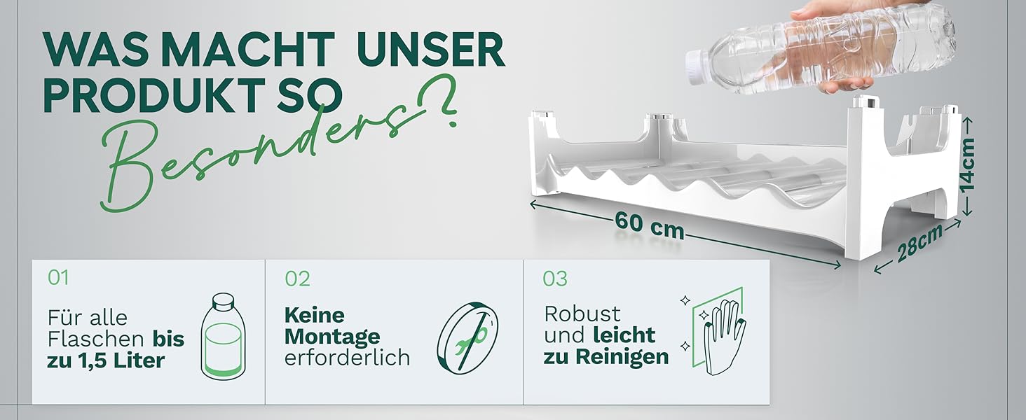 Стеляж для пляшок Novaliv на 36 пляшок з пластику, розширюваний, для вина, напоїв, спиртних напоїв