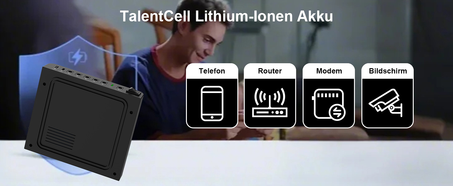 TalentCell Mini USV 27000mAh: Джерело безперебійного живлення з літій-іонним акумулятором 98Wh, 12V/9V/5V вихід для LED-освітлення, камер, смартфонів