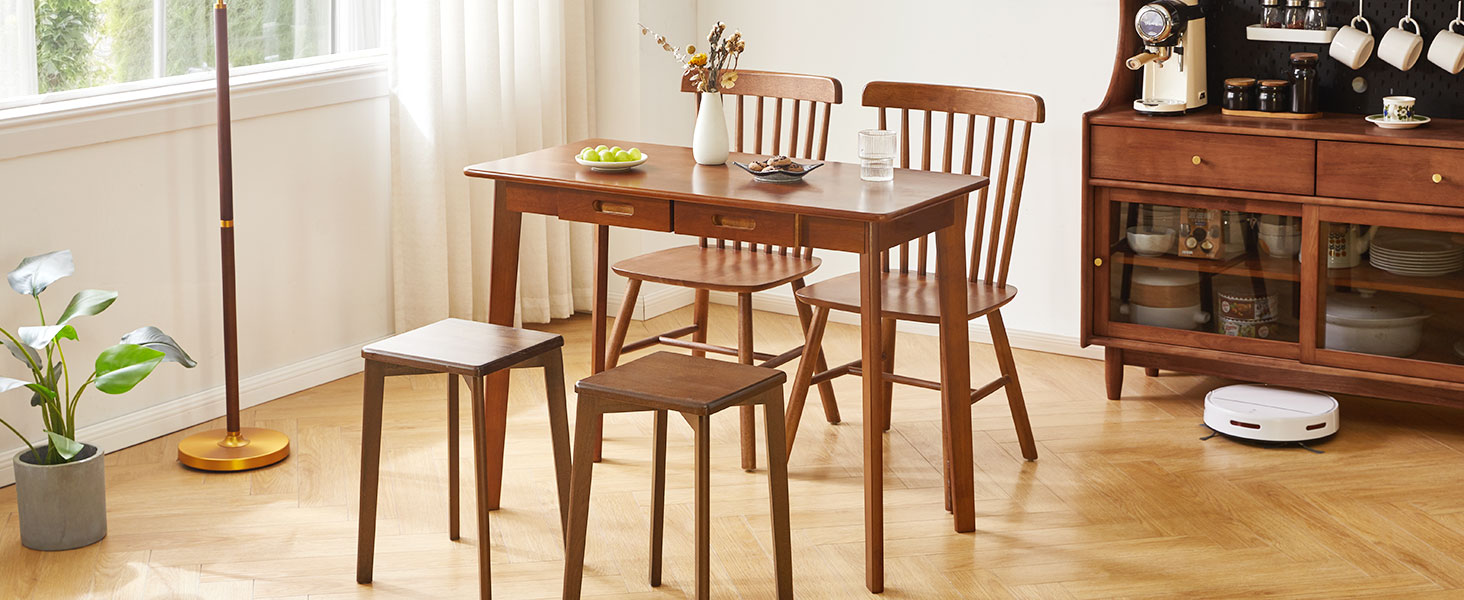 Дерев'яний письмовий стіл з шухлядою та вішалкою, 100x50x75 см, YD-WD01N, Рустикальний коричневий