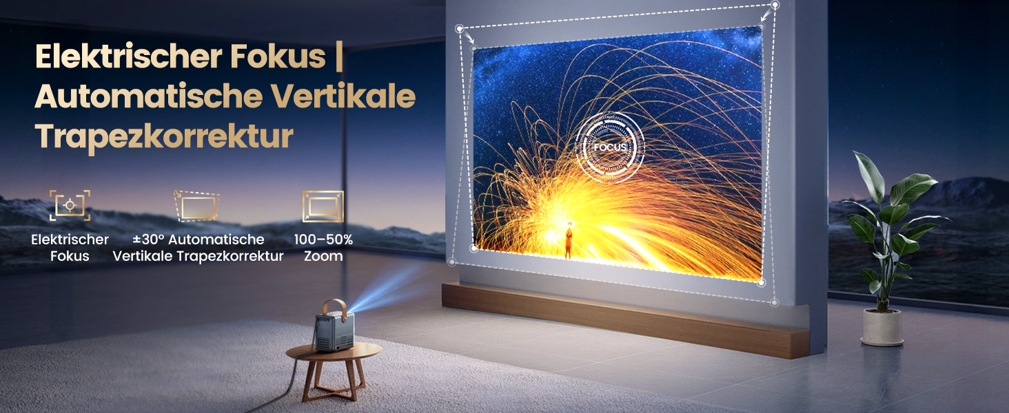 Проектор Mini Beamer 4K Smart з WiFi6, Bluetooth, Dolby Audio, підтримкою Netflix, автофокусом та вертикальною корекцією, сірий