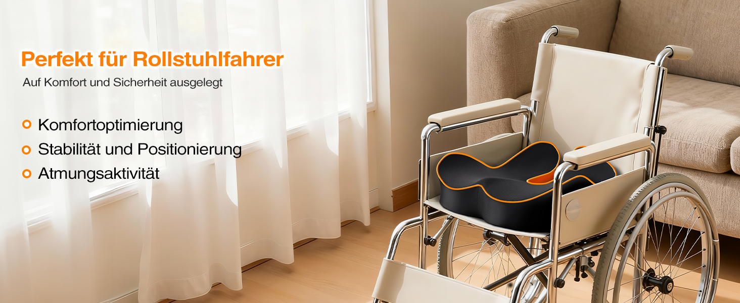 Ергономічна подушка для сидіння з Memory Foam для офісного крісла та авто, подушка для офісу, авто та дому, знімний чохол, протиковзаюча поверхня, розмір M (60–85 кг) (L-Extra Fest (110–140 кг))