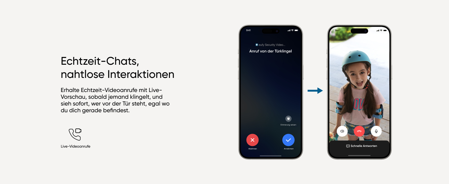 Бездротовий відеодзвінок eufy Security C31 з Chime, 2K FHD, 2 способи живлення, Live-відео, Легка установка, Змінний акумулятор, 24/7 запис, без передплати, з Chime