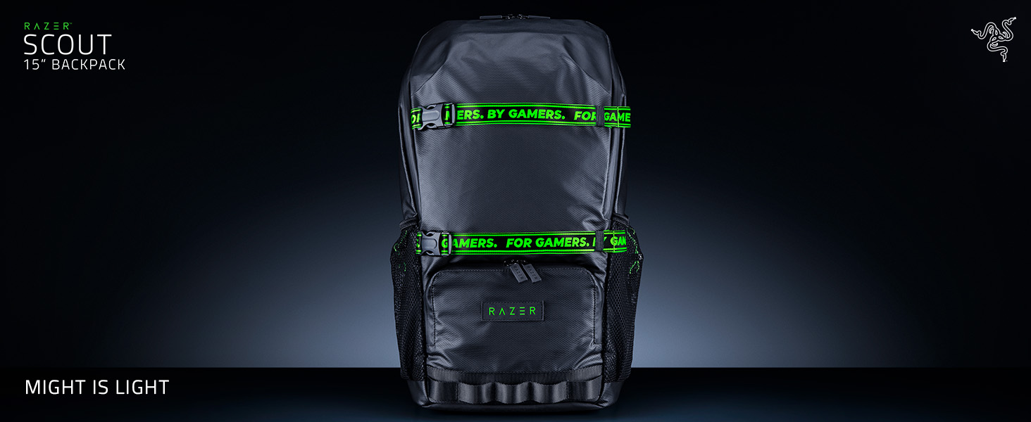 Ігровий рюкзак Razer Scout для ноутбука до 17.3 дюймів, стійкий до зносу, чорний