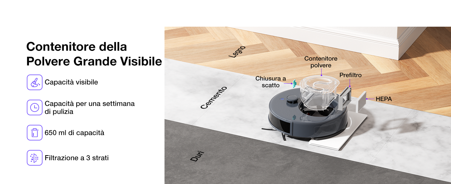 Робот-пилосос OKP L7G 3-в-1 з функцією миття, 6000Pa, LiDAR, 150 хв, WiFi, Alexa, для тварин, килимів, твердих підлог, сірий