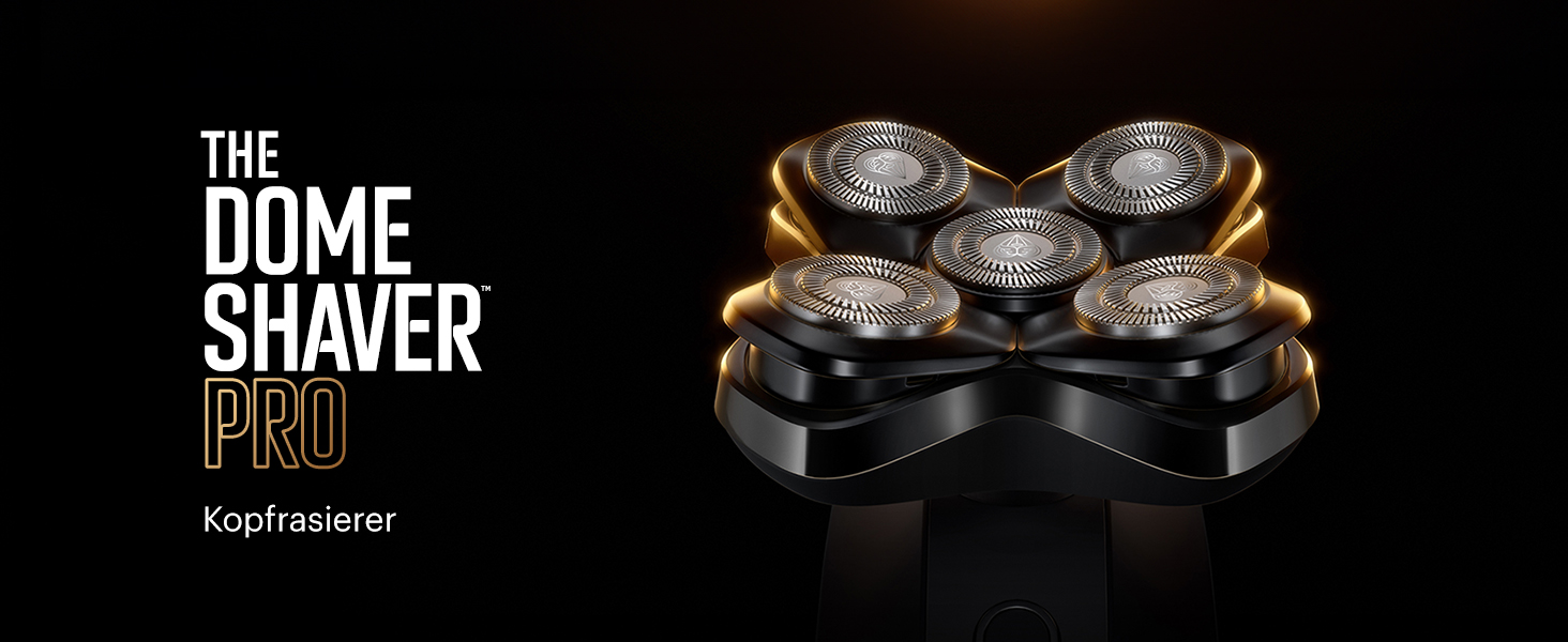 Електричний бритва для голови MANSCAPED The Dome Shaver PRO для чоловіків, 5 плаваючих лез SkinSafe, FlexAdjust, водонепроникна, USB-C/індукційна зарядка, акумуляторна, з блокуванням для подорожей
