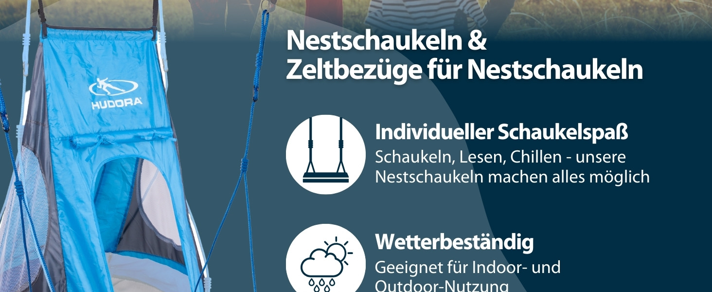 Гніздова гойдалка HUDORA Nestschaukel 90 - пластикова гойдалка для дітей та дорослих, діаметр 90 см, для дому та вулиці