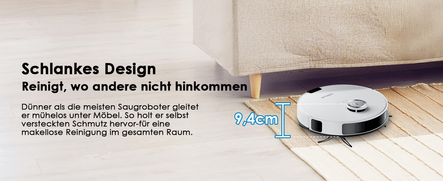 Робот-пилосос EUREKA E10s 2.Gen з вологою тканиною + станція самоочищення (4000Pa, автовиявлення килима, підйом мопа, LiDAR-навігація, ідеально для видалення шерсті тварин, керування через додаток/голос) (білий)