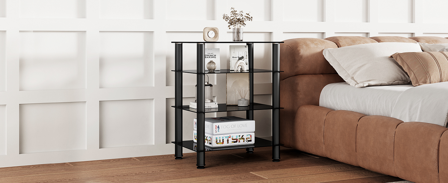 Стійка під телевізор FITUEYES HiFi Regal Audio Schrank Glas/Alu 600x455x762мм AS406001GB