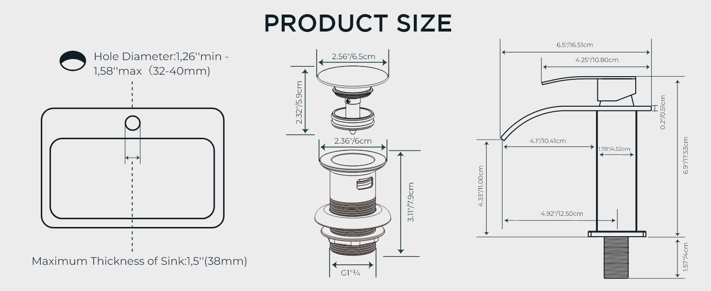 Змішувач для ванної кімнати Forious, водоспад, одноручний, хром, висота виливу 80 мм, економія води та енергії