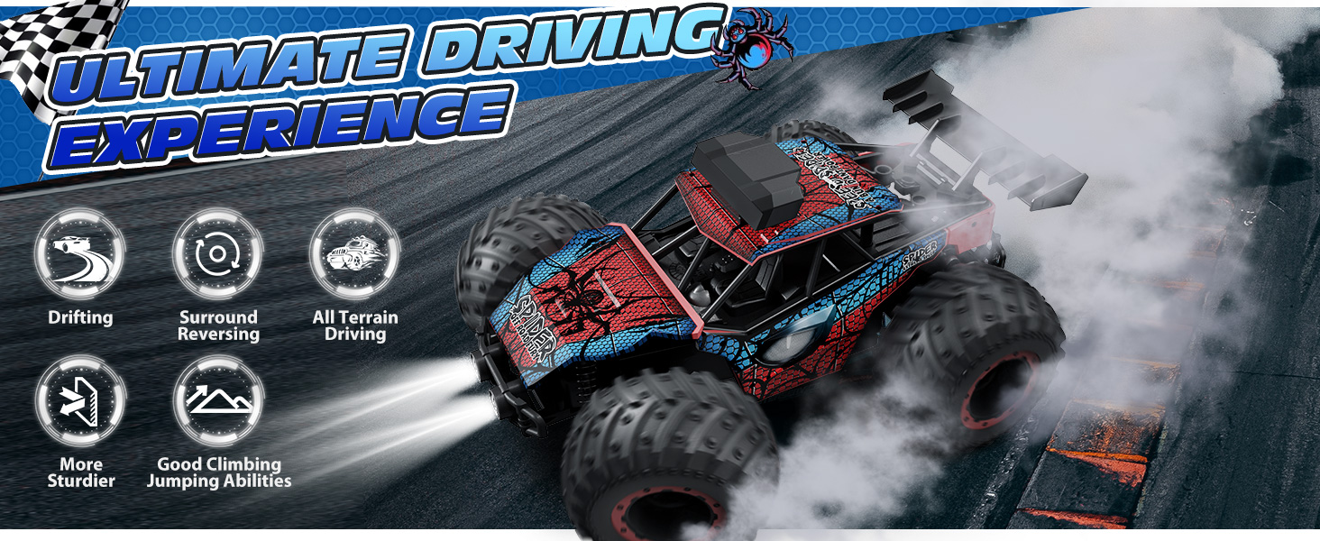 RC Truck Tecnock 1:20 Позашляховик на радіокеруванні з LED, 2 акумулятори, 10 км/год, 2.4 GHz, для хлопчиків та початківців