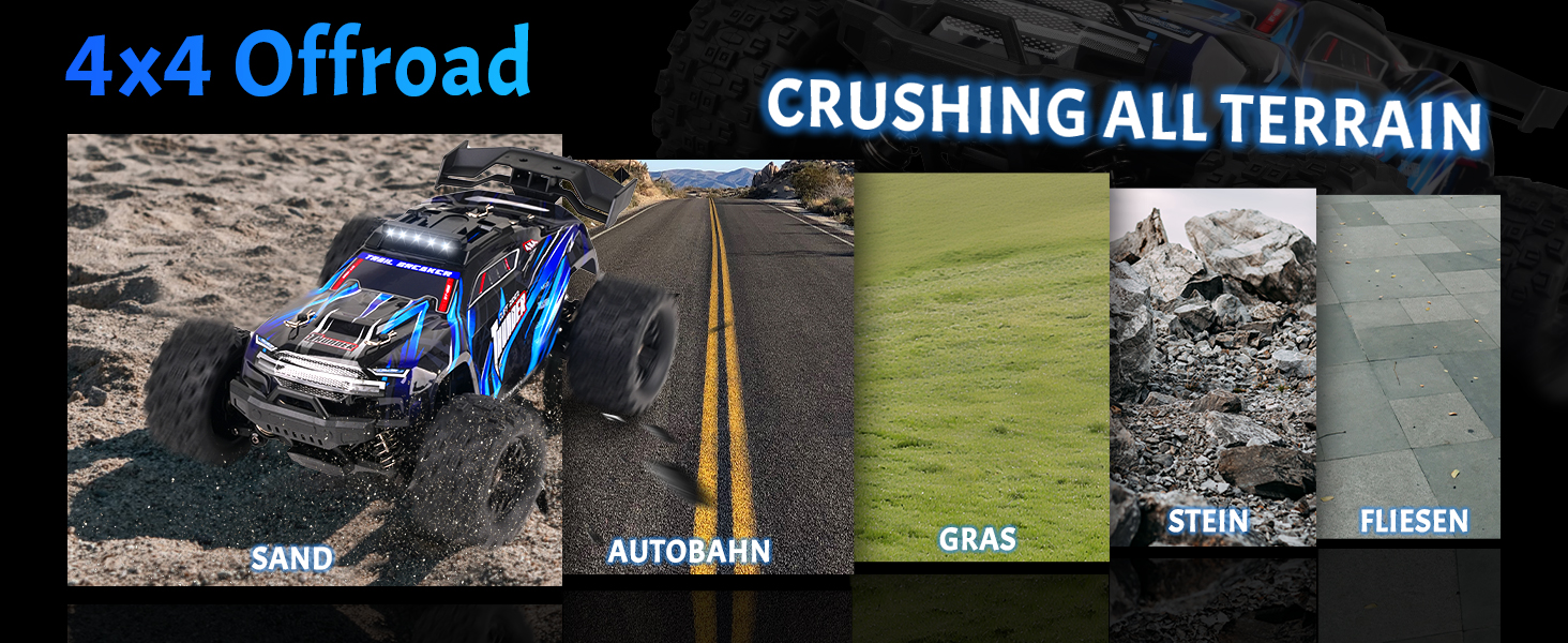 Радіокерований позашляховик 1:18 4WD, 40 км/год, 2.4 GHz, синій - для дітей та дорослих, з двома акумуляторами