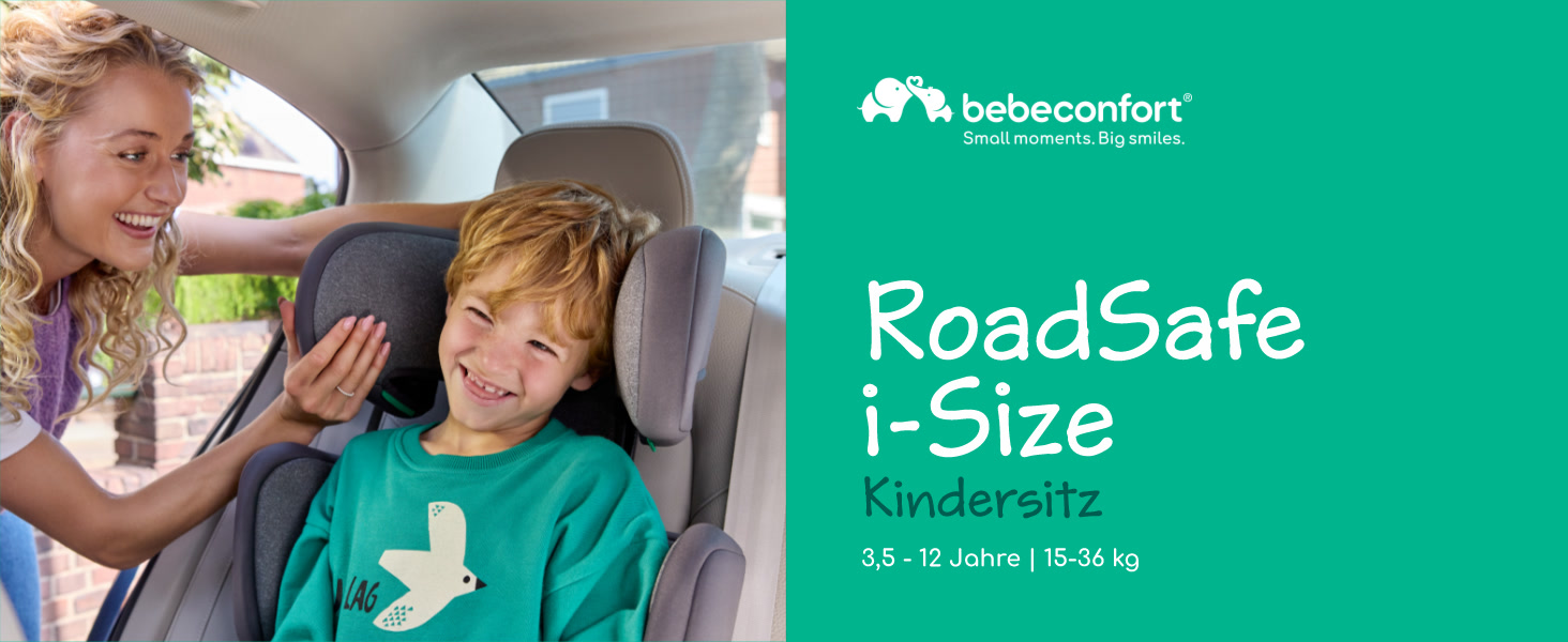 Автокрісло Bebeconfort RoadSafe i-Size для дітей 3,5-12 років (100-150 см), з регулюванням підголівника, чорне