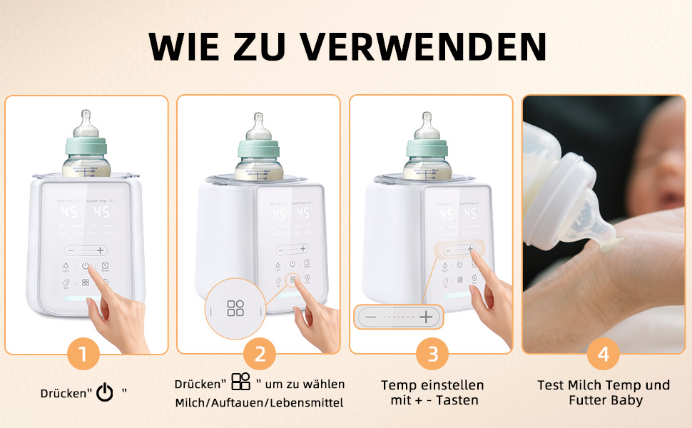 Портативний підігрівач для пляшечок, 500 мл – Швидкий нагрів за 3 хв, 24 год підтримки температури для сумішей та грудного молока (Сніжно-білий)