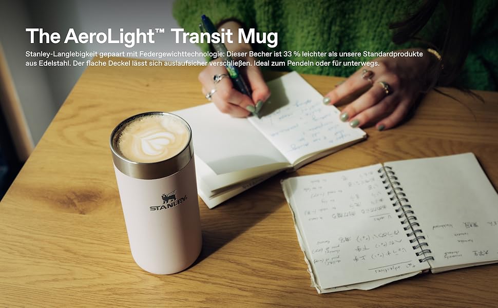 Термокружка Stanley Aerolight Transit - 350 мл, чорна - Зберегає тепло до 6 годин, миється в посудомийній машині, для кави з собою