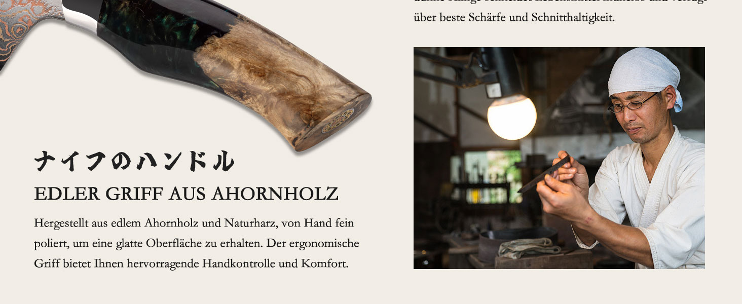 Ніж кухарський SHAN ZU з дамаської сталі з мідним лезом, ручне кованість, японський ніж, 33 шари дамаської сталі, професійний ніж для кухні 20 см, серія VENUS, ніж кухарський з міддю 20 см