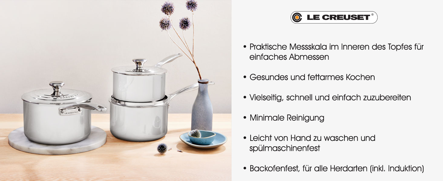 LE CREUSET Набір сковорідок з антипригарним покриттям 24 см (3 шт.) з нержавіючої сталі 3-ply PLUS