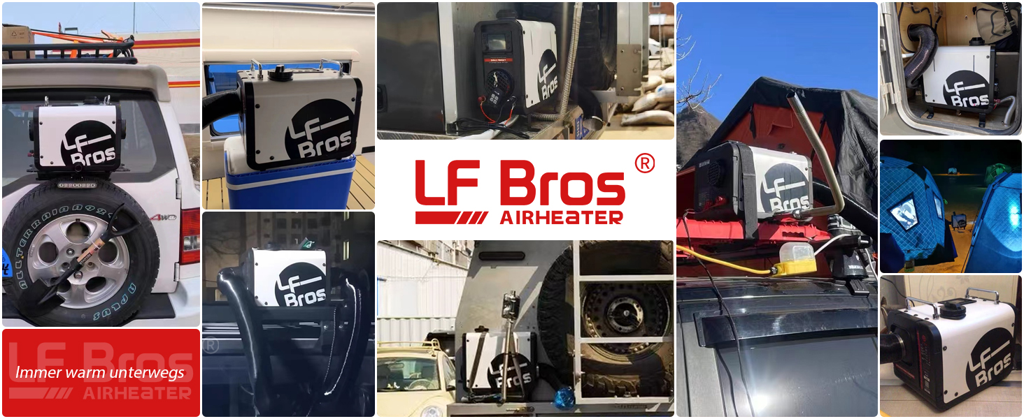 Дизельний опалювач LF Bros 5 кВт - 12/24/220-240V з пультом керування та LCD-дисплеєм для гаража, майстерні, кемпінгу, автодому (білий)