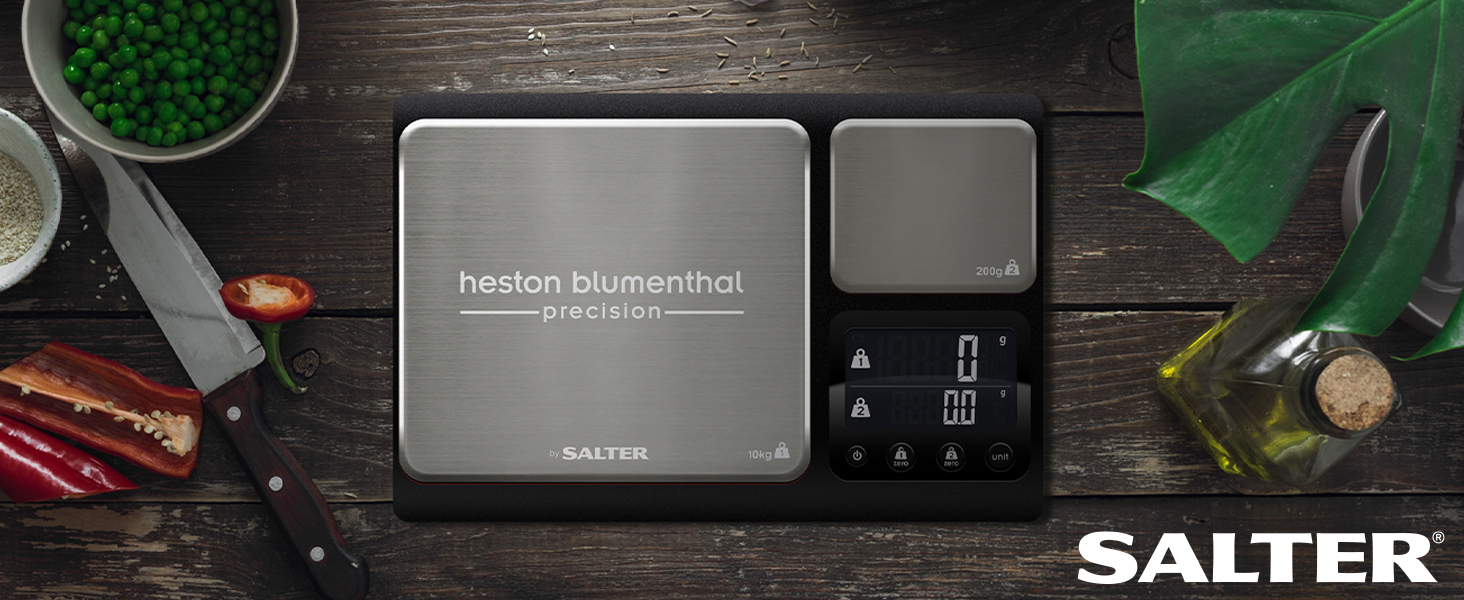 Кухонні ваги Heston Blumenthal Precision By Salter 1049A HBBKDRUP - прецизійна платформа, 10 кг, 1 г, з функцією тарування, метричні та імперські одиниці