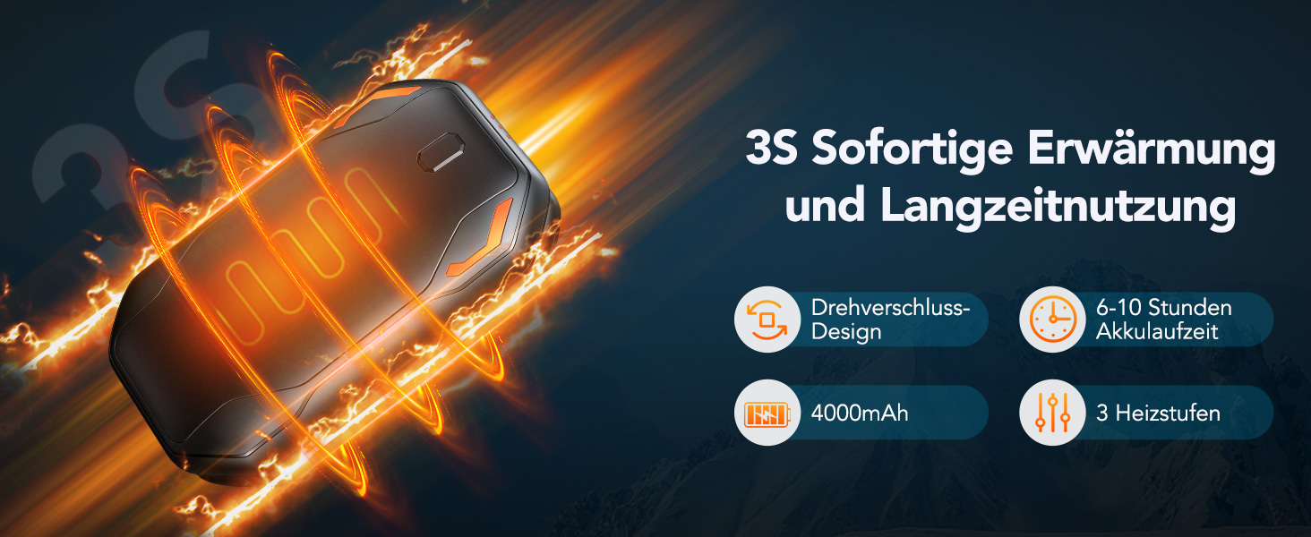 Електричні грілки для рук PHEJIE, 2 шт. з підзарядкою, 3 режими нагріву, портативні, для активного відпочинку, кемпінгу, гольфу, подарунок для жінок та чоловіків, чорний