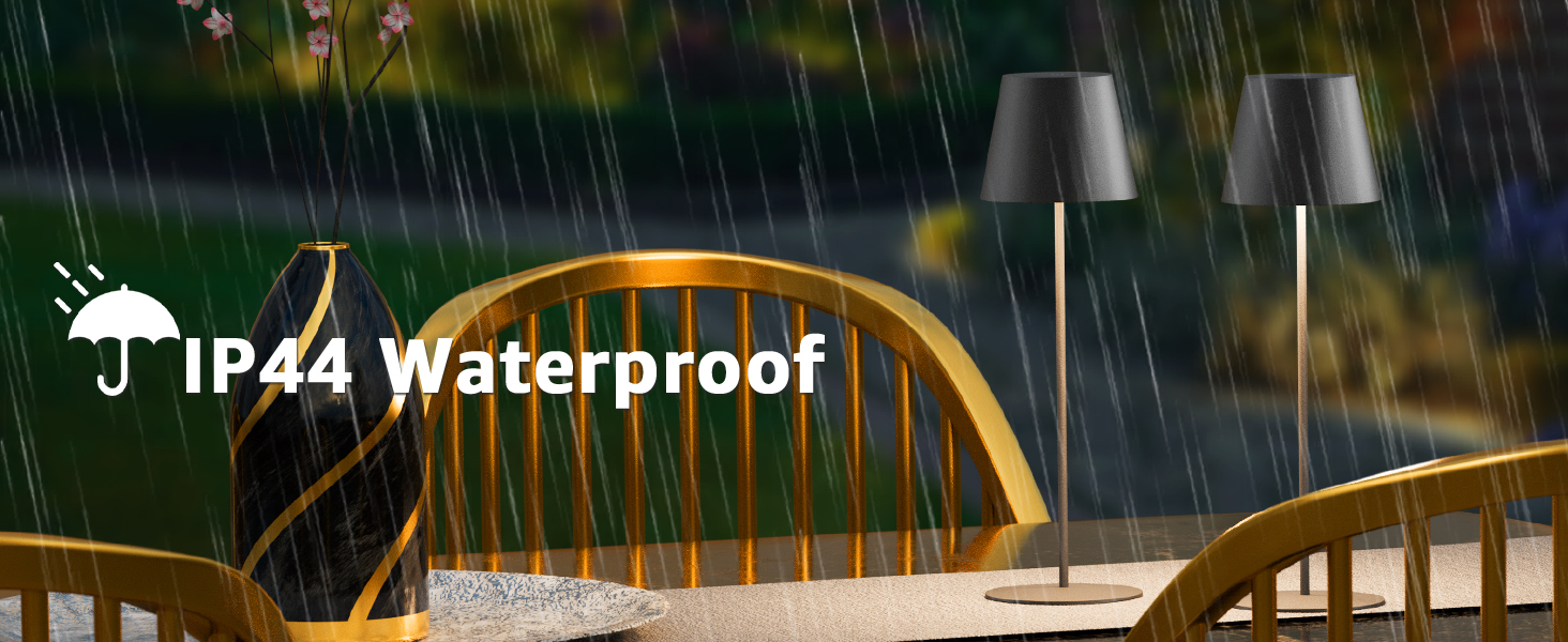 Набір з 2 LED-лампах настільних бездротових, акумуляторні USB-C, диммування, сенсорне керування, для вулиці, для ресторану, кемпінгу, бару, тераси (чорний)